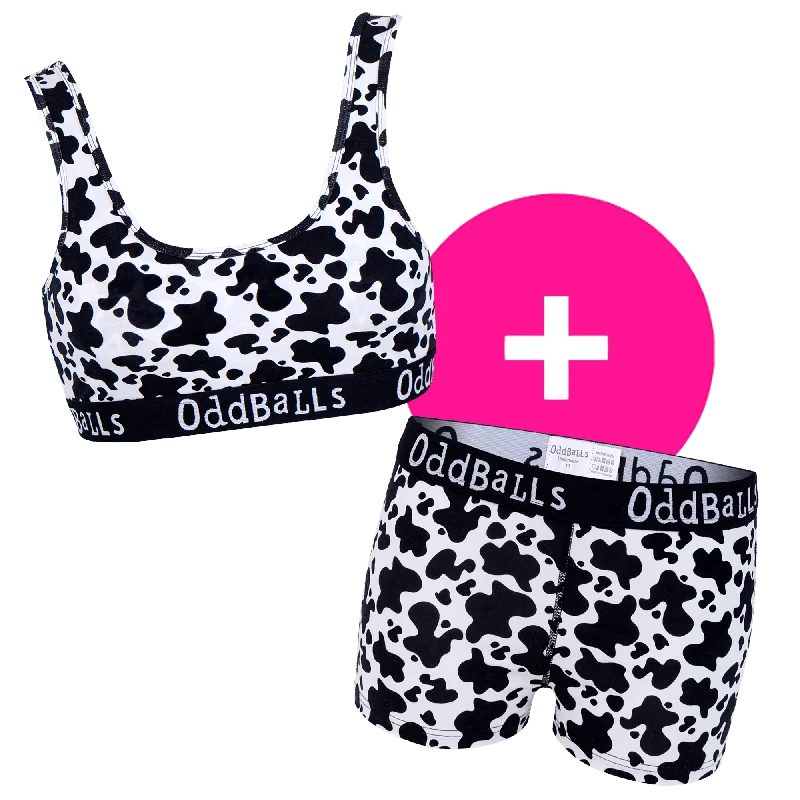 Sports Jacket Fat Cow - Women's Bralette and Boxers Bundle