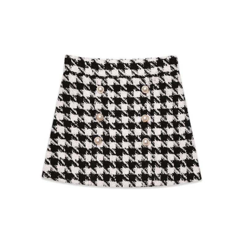 Street Sports Style Amelia Houndstooth Skirt