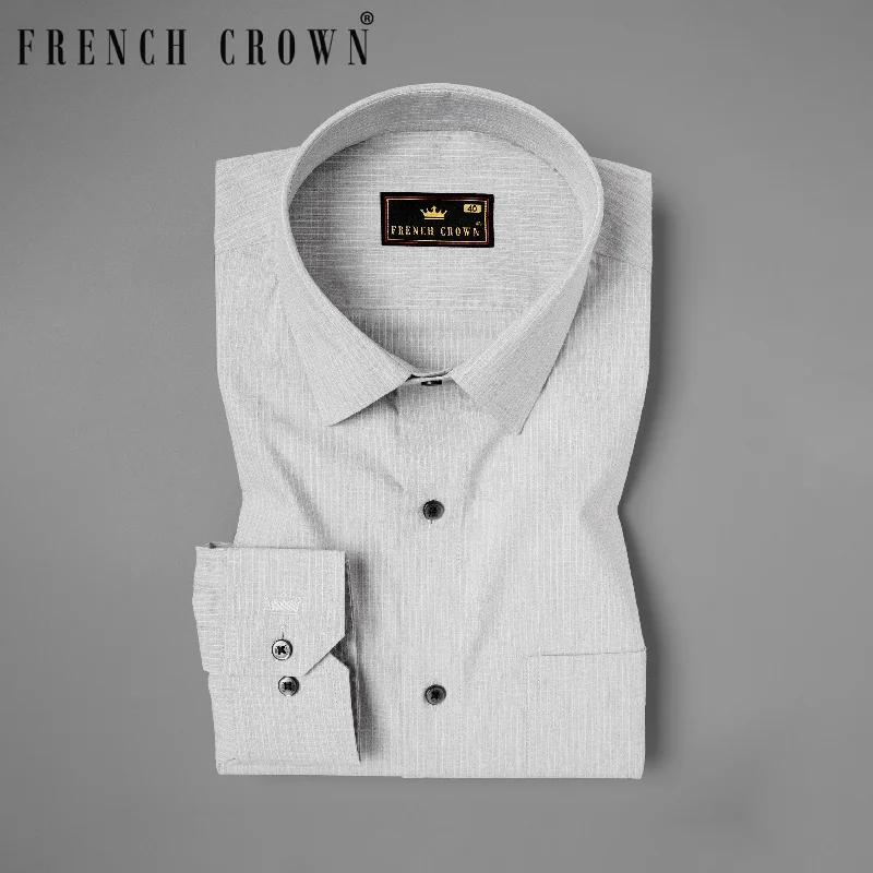 Free and comfortable Silver with Subtle Checkered Premium Cotton Shirt