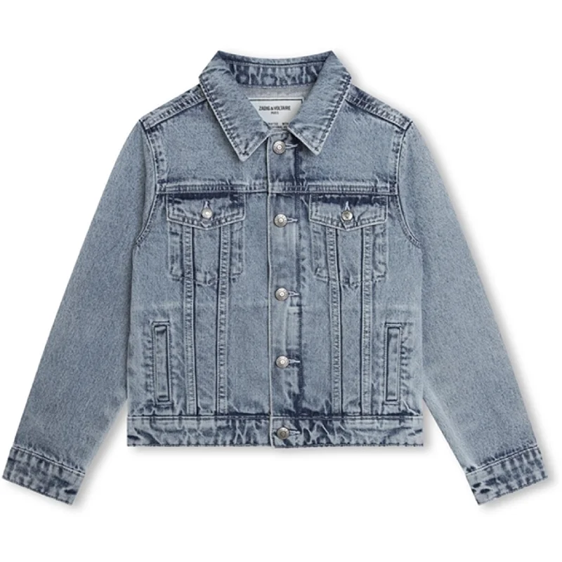 Retro Stripes Zadig & Voltaire Bleach Denim Jacket