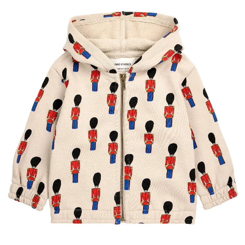 Renaissance Style Little Tin Soldier AOP Zipped Baby Sweatshirt by Bobo Choses