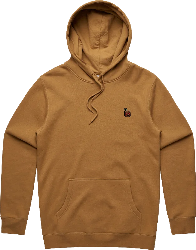Moisture wicking TEKKEN - 'Mokujin' Small Logo Embroidered Pullover Hoodie - Camel