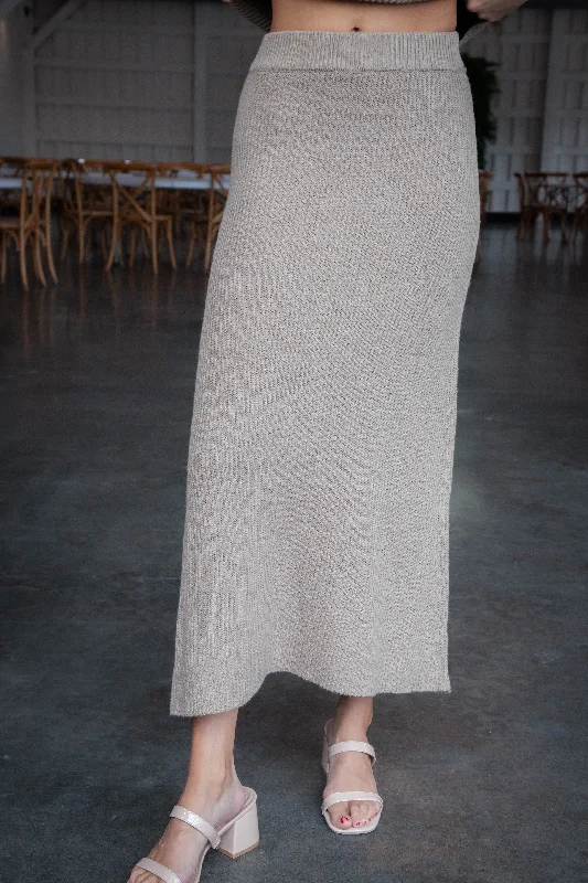 Extra long version Crosby Sweater Midi Skirt, Dark Taupe | Sadie & Sage