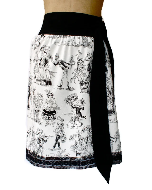 Sports Jumpsuit Black and White Day Of The Dead Inspired Skirt #S-TH720