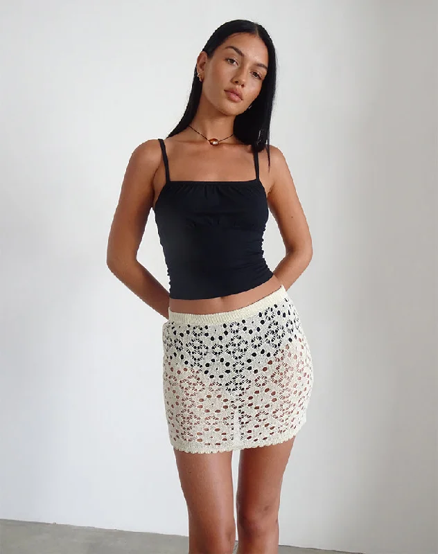 Sports Express Jovita Mini Skirt in Crochet Buttercream