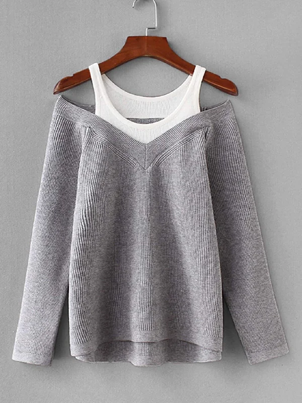 British casual Plus 2 In 1 Solid Jumper