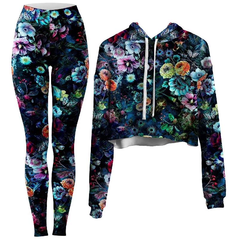 Cool Summer Neverland Crop Hoodie and Leggings Combo