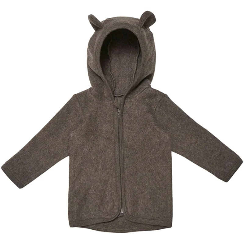Short skirt design Huttelihut Jacket Ears Cotton Fleece Fluffy Brown