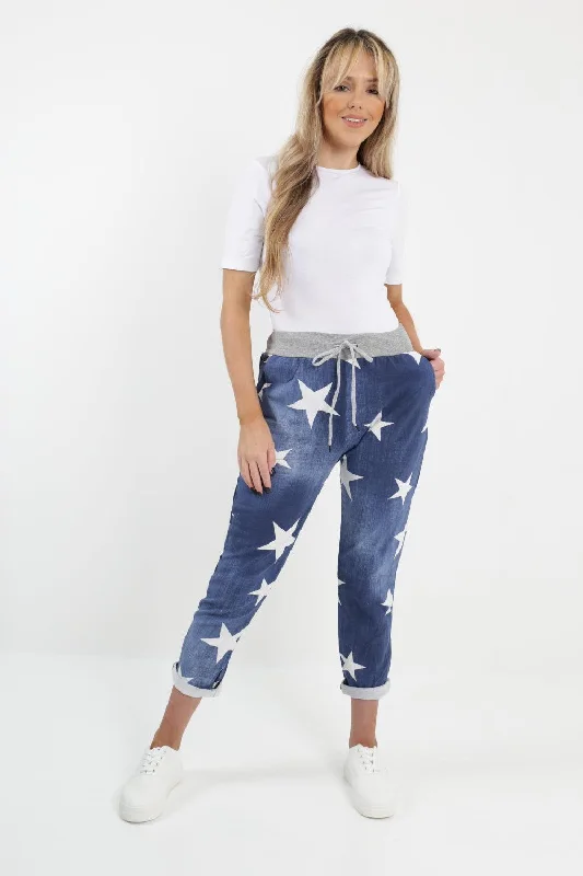 Letter embroidery Made In Italy Star Printed Joggers