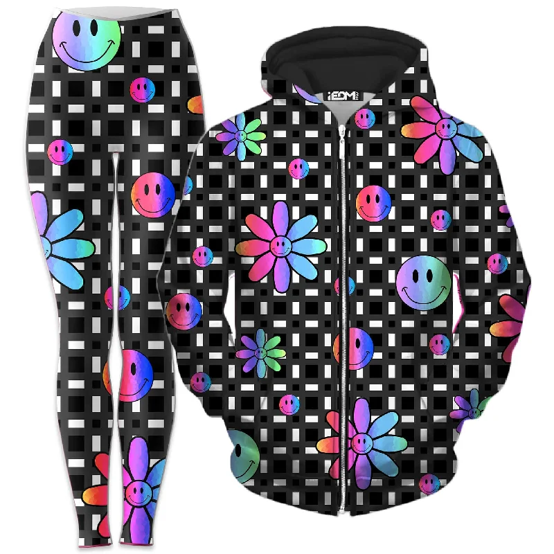 Printing decoration Smiles All Around Zip-Up Hoodie and Leggings Combo