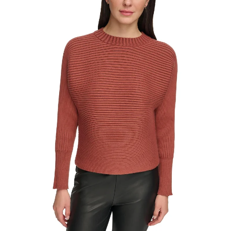 Street Personality Style DKNY Jeans Womens Ribbed Dolman Sleeves Pullover Sweater
