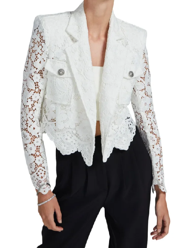 Luxury and fashionable Dora Lace Blazer - White
