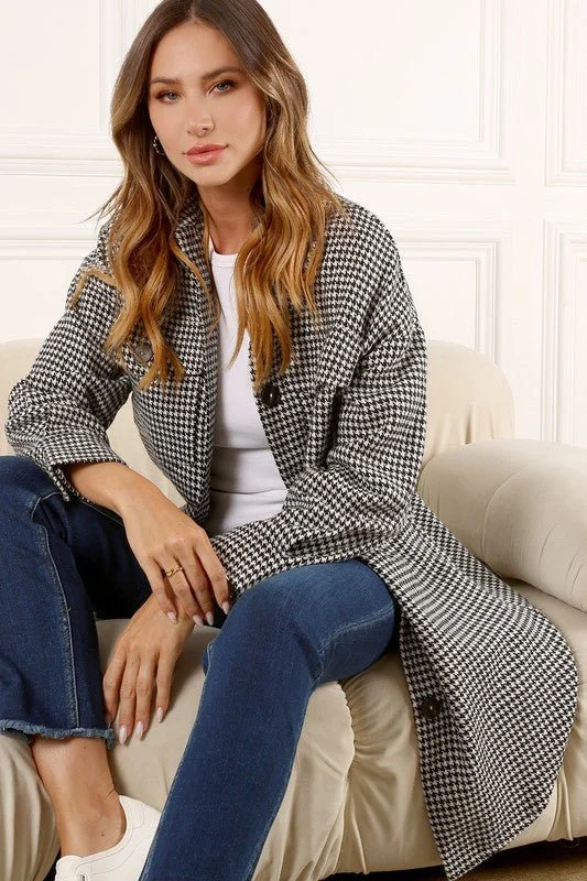 Classic Retro Checkered Long Shacket