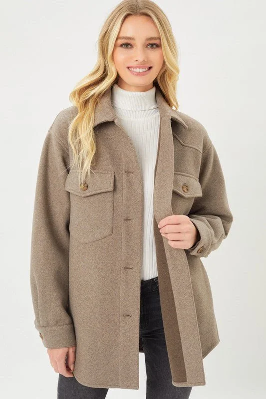 High-quality fabrics Fleece Oversized Shacket