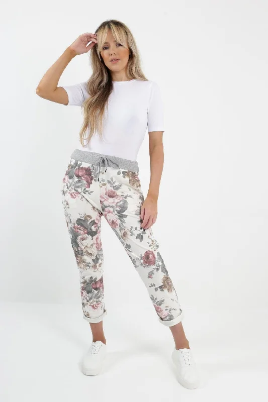 Cream Pink Floral