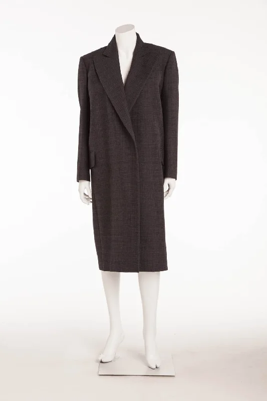 Trendy and versatile Louis Vuitton - Brand New with Tags Dark Grey Plaid Button Up Coat with Belt - FR 38 Trendy and versatile Louis Vuitton - Brand New with Tags Dark Grey Plaid Button Up Coat with Belt - FR 38