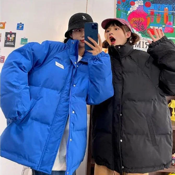 Single-shoulder Neck Design Indie High Neck Puffer Jacket