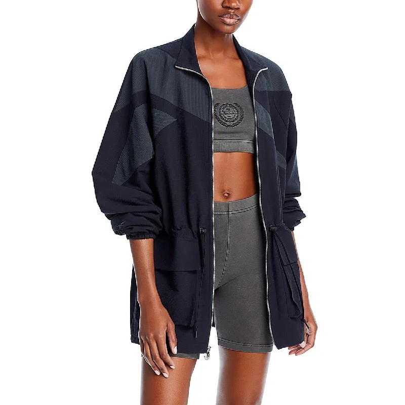 Retro Skirt Design Reebok Womens Drawstring Outerwear Windbreaker Jacket