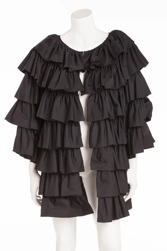Energetic Michael Kors - Black Ruffle Jacket - M