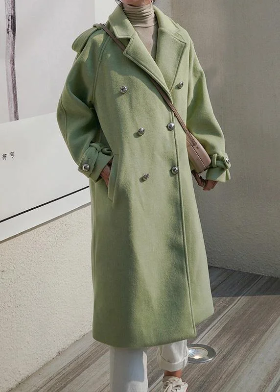 Retro Stripes Fine plus size Winter coat back open coats green double breast wool coat for woman Retro Stripes Fine plus size Winter coat back open coats green double breast wool coat for woman