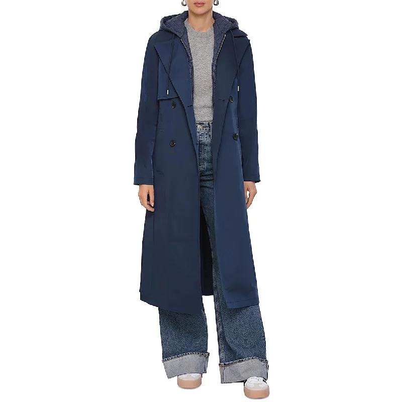 Leisure Travel Avec Les Filles Womens Layered Hooded Trench Coat