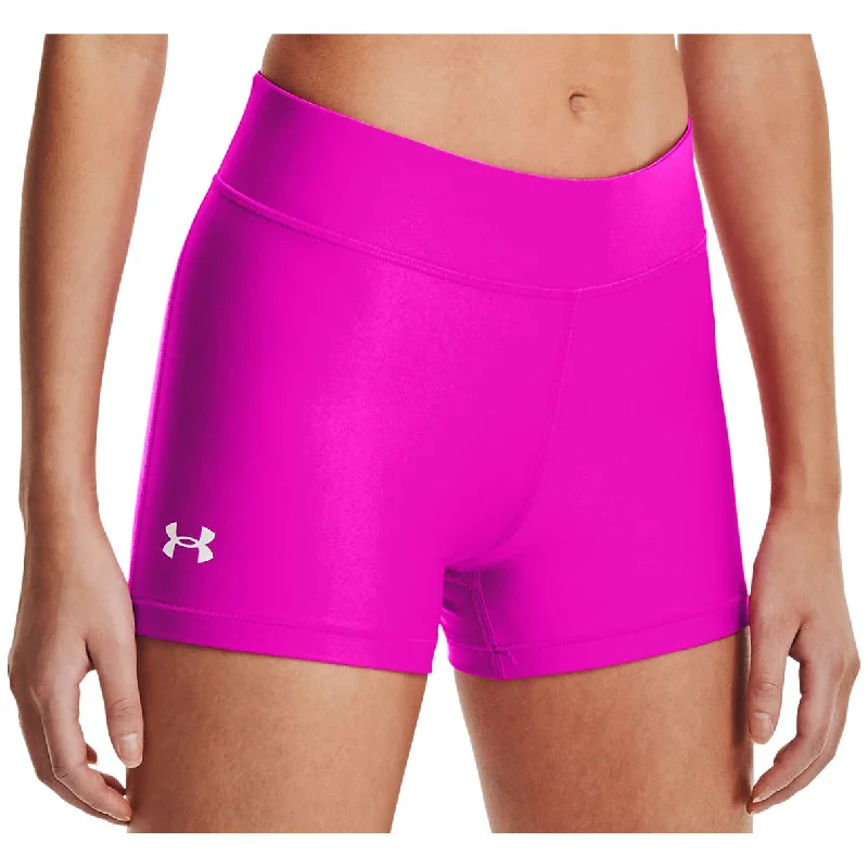 Moisture wicking Under Armour HeatGear Mid Rise Womens Short Training Tights - Pink