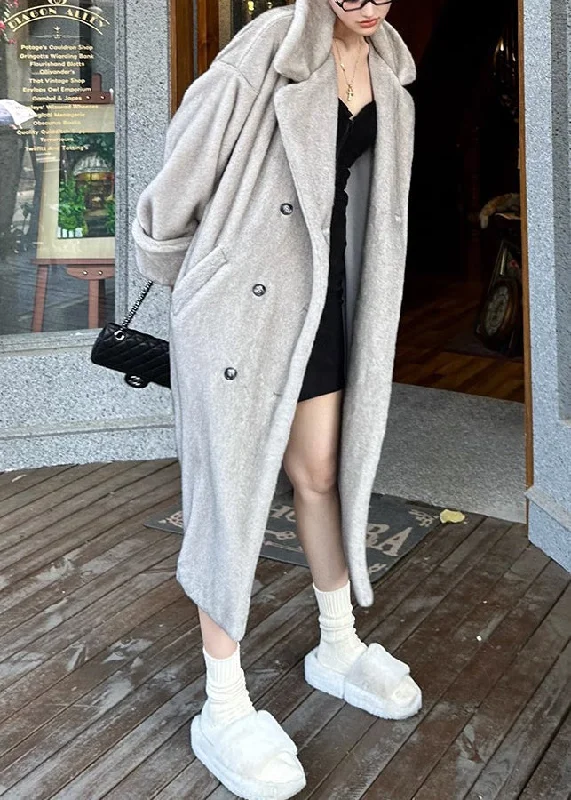 High-waisted pants style Italian Silver Brown Peter Pan Collar Pockets Patchwork Mink Velvet Coat Winter High-waisted pants style Italian Silver Brown Peter Pan Collar Pockets Patchwork Mink Velvet Coat Winter