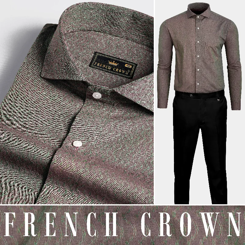Celebrity Style Copper Rose and Finch Green Two Tone Jacquard Premium Giza Cotton Shirt Celebrity Style Copper Rose and Finch Green Two Tone Jacquard Premium Giza Cotton Shirt