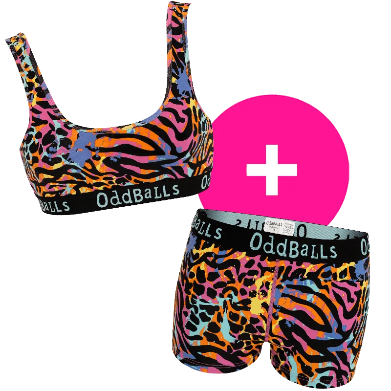 Printed pattern Filthy Animal - Women's Bralette and Boxers Bundle