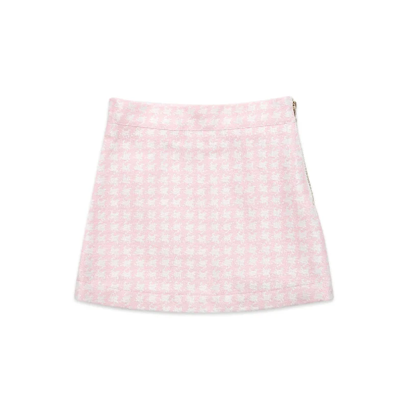 Style Design Zoe houndstooth Skirt pink