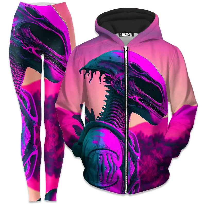 Low-key Luxury Dawn of a New Age Zip-Up Hoodie and Leggings Combo