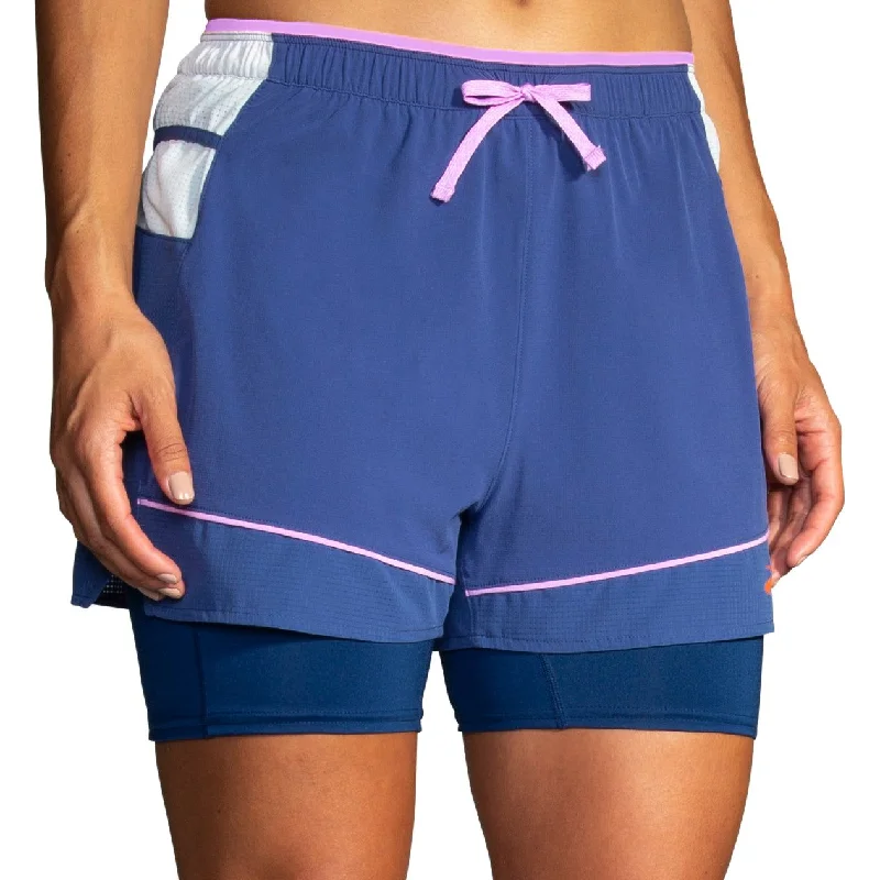 Exquisite workmanship Brooks 3 Inch High Point 2 In 1 Womens Running Shorts - Blue