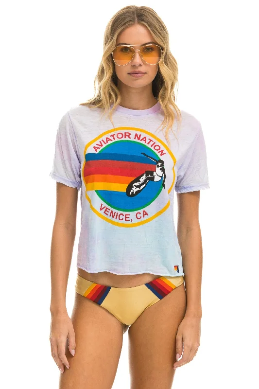 Extra long version AVIATOR NATION BOYFRIEND TEE - TIE DYE BUBBLEGUM