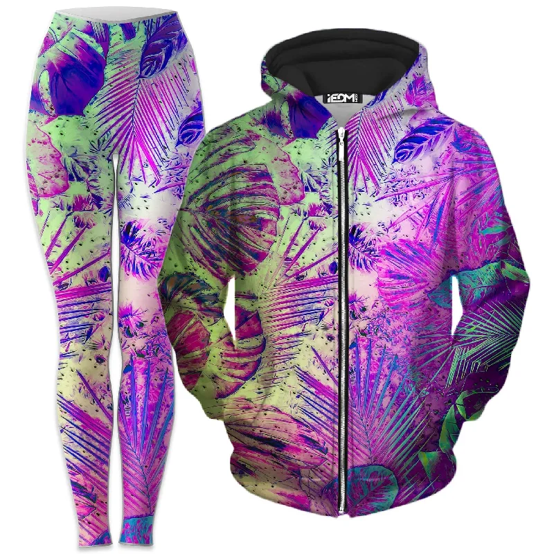 Classic style Junglist Holo Zip-Up Hoodie and Leggings Combo