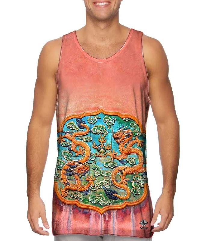 Hip-hop Style Two Dragons Chasing A Pearl