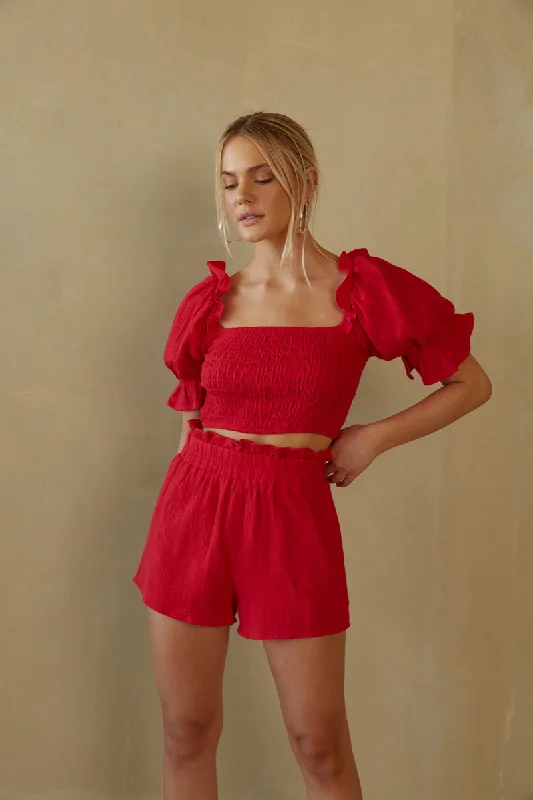 British casual Ruby Paper Bag Cotton Shorts