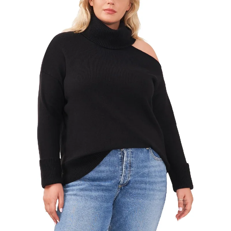Sports Zipper Style 1.State Womens Plus Cut-Out Knit Turtleneck Sweater