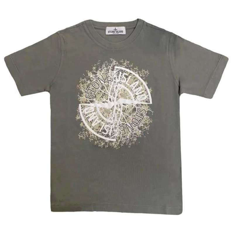 Sports Cool Stone Island Junior T-shirt Print Dusty Green