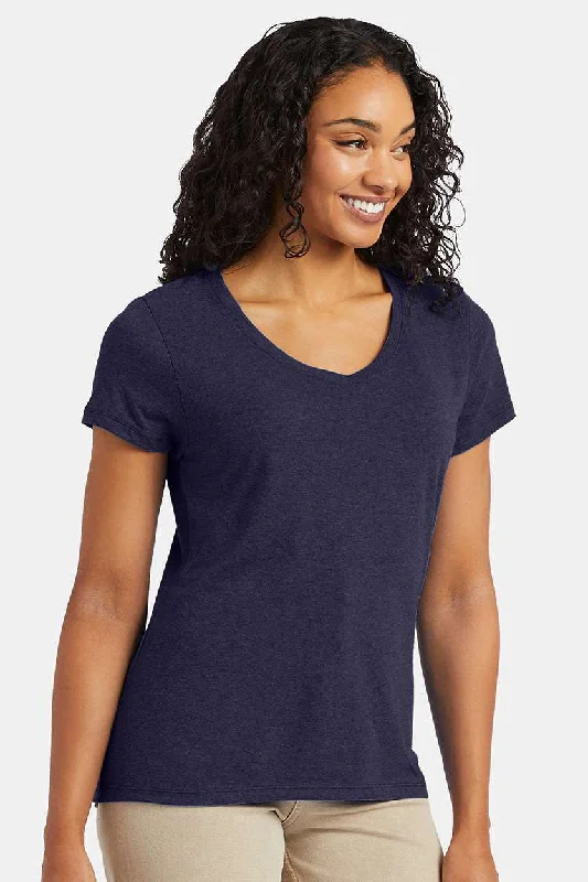Sports fitness shoes Hanes Womens X-Temp FreshIQ Moisture Wicking Short Sleeve V-Neck T-Shirt - Navy Blue