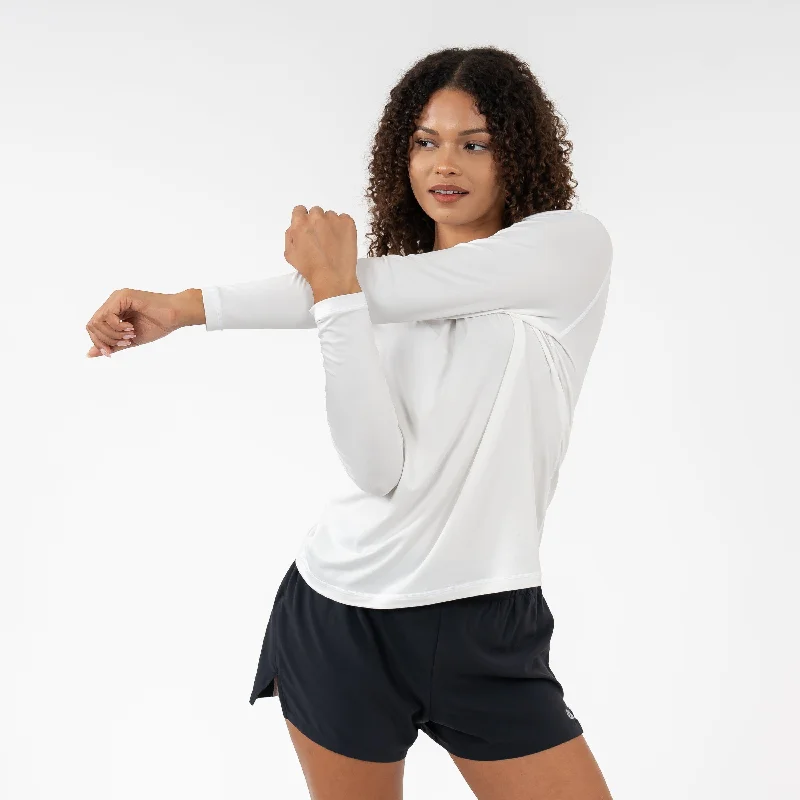 Single item design Drift Performance Long Sleeve Tee | Solid - White