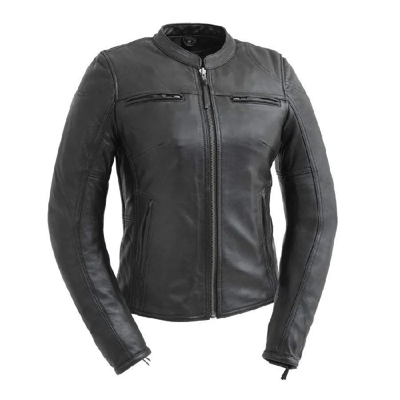 Street Sports Style Ladies Supastar Leather Jacket