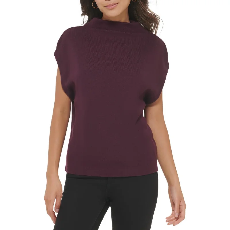 Sports Comfort Style Calvin Klein Womens Sleeveless Rolled Collar Pullover Sweater