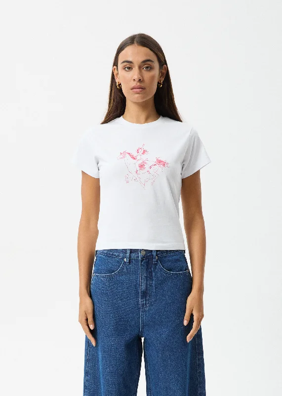 Printing decoration AFENDS Womens Warrior - Baby Tee - White