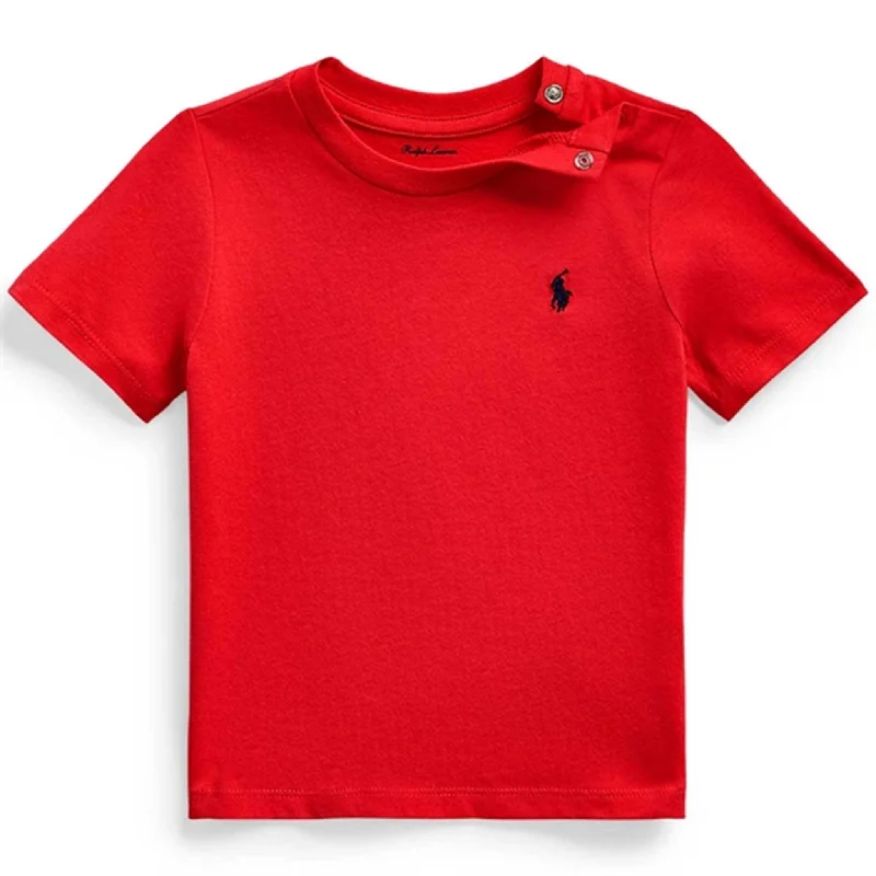 Retro Stripes Ralph Lauren Baby Boy Short Sleeved Tee Red