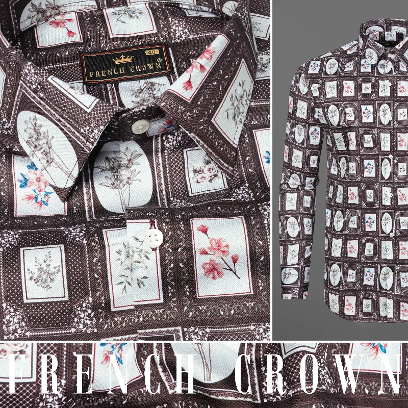 Exquisite workmanship Matterhorn Brown Frame Printed Super Soft Premium Cotton Shirt Exquisite workmanship Matterhorn Brown Frame Printed Super Soft Premium Cotton Shirt