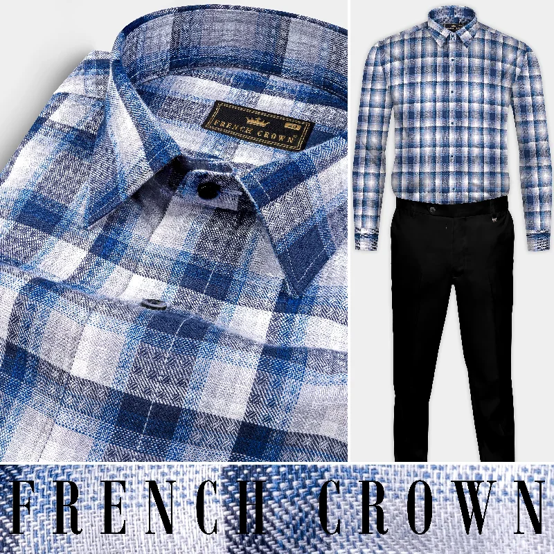 Innovative Design Bright White and Ebony Clay Twill Premium Cotton Shirt