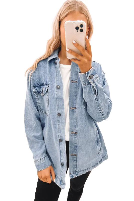 Retro Woolen Jacket Contemporary Denim Jacket