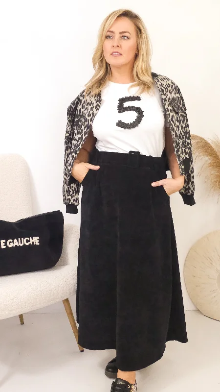 High waist design Vera Black Skirt