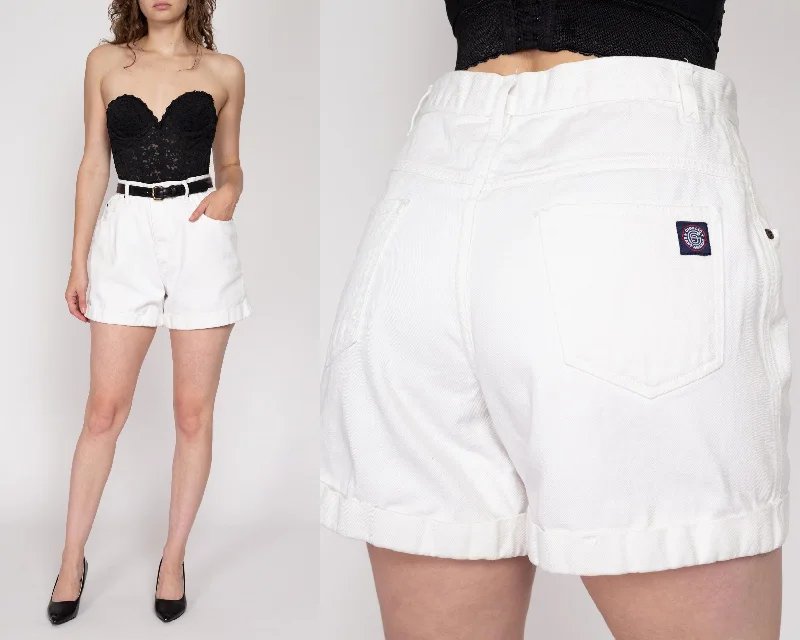 Classic style Med-Lrg 80s White Cuffed Jean Shorts 30.5"