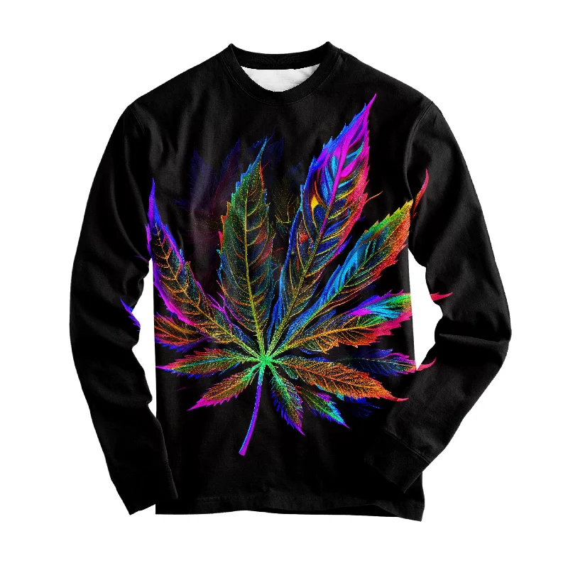 High waist design Blacklight Weed Long Sleeve